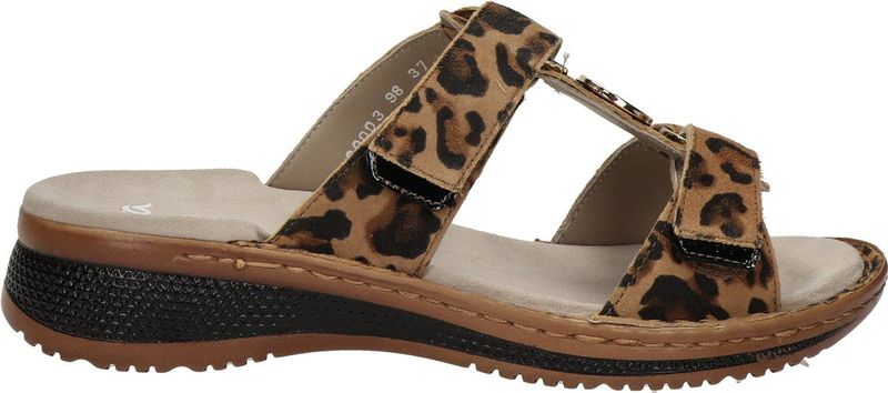 Ara - Hawaii - Slippers - Panter Print - Leer - Verstelbare Banden