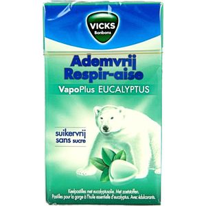 Vicks Ademvrij - Eucalyptus - Suikervrij - Keelpastille