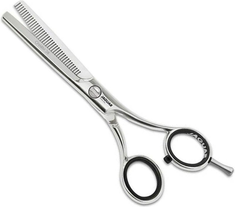 Jaguar - White Line Charm - Schaar - 38 Effileertanden - Item no.36555