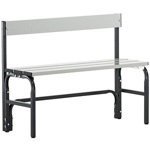 Sypro Kapstok halfhoog met rugleuning, eenzijdig, aluminium / roestvast staal, lengte 1015 mm, antraciet