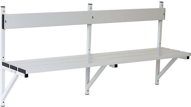 Wandbank, aluminium, L 1500 mm, lichtgrijs (RAL 7035)