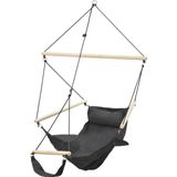 AMAZONAS Hangstoel Swinger Black met voetsteun van rugzakstof, bijzonder stabiel en weerbestendig, tot 120 kg