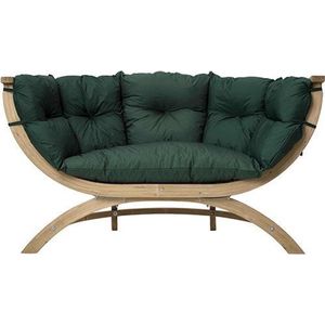 Amazonas Lounge Tuinbank Siena Due - Hout - Weerbestendige Groene kussens - Comfortabele loungestoel met afneembare kussens