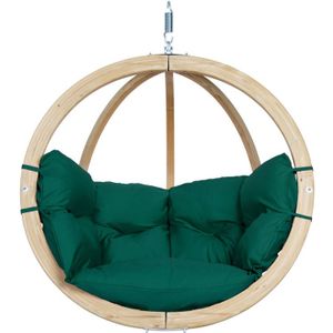 Amazonas Globo Chair Hangstoel 1-Persoons Groene Kussens - Vurenhout