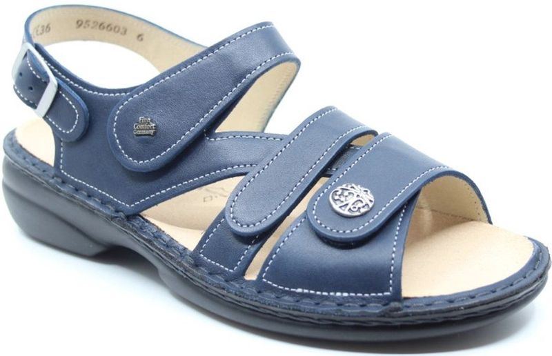 Finn Comfort - Gomera - Damessandaal - Blauw - Leer - Klittenband Sluiting