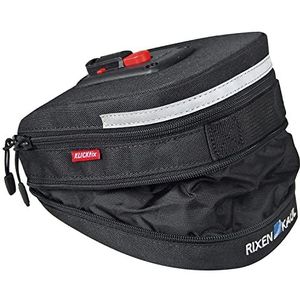 KlickFix Micro 200 Expandable Zwa zadeltas fietstas, zwart, 19 x 12 x 8 cm