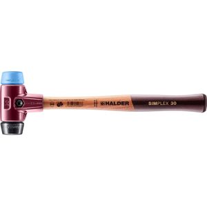 HALDER SIMPLEX Schonhammer Ø 30 mm Gummi TPE-soft blau mit Tempergussgeh&#228;use