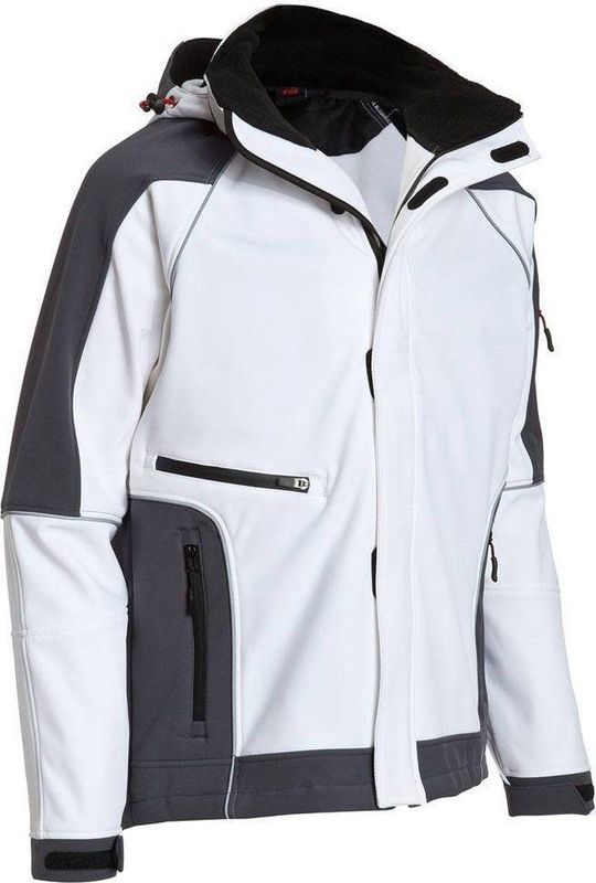 FHB Walter Softshell-Jack Wit-Antraciet maat S