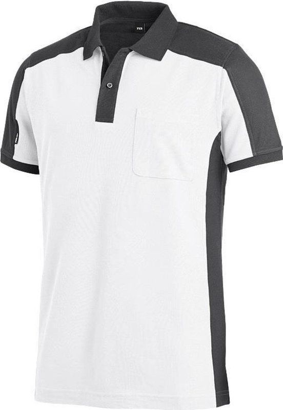 FHB Konrad Poloshirt tweekleurig Wit-Antraciet
