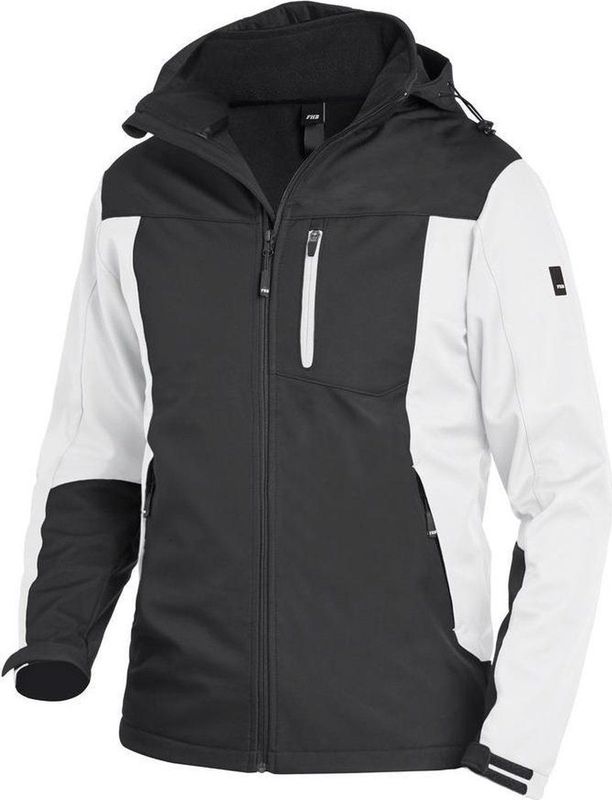 FHB Jannik Softshell-Jack Wit-Antraciet maat XS