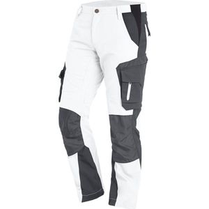 FHB FLORIAN Werkbroek, wit-antraciet