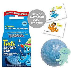 Tinti Magic Bath Blue bruisende badbol met verrassing, per stuk verpakt (1 x 40 g)