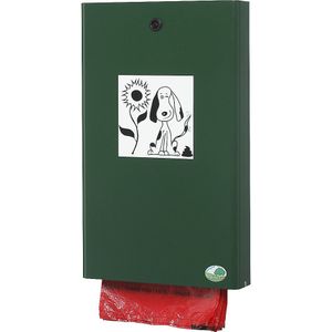 Dispenser voor hondenpoepzakjes -  B 265  x H 430 mm - afsluitbaar - mosgroen