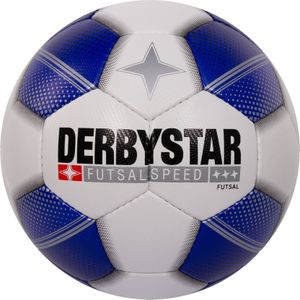 Derbystar Futsal Speed Zaalvoetbal Maat 4 Wit Blauw Zwart