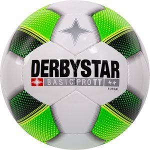 Derbystar futsal basic pro tt voetbal in de kleur wit/groen.