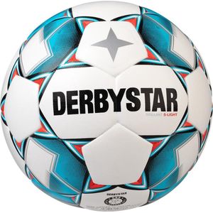 Derbystar 1027400162 Brillant S-Light DB voetbal voor kinderen, wit/blauw/zwart, maat 4
