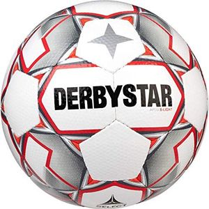 Derbystar Apus S-Light 1158300093 voetbal voor kinderen, wit/grijs/rood, maat 3