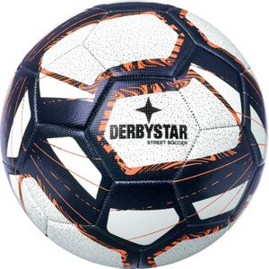 Derbystar Street Soccer voetbalballen, wit/blauw/oranje, maat 5