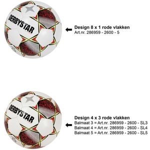 Derbystar Classic S-Light II Voetbal 4 x 3 Vlakken Maat 4 Wit Rood Geel