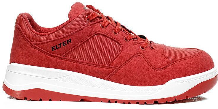 ELTEN MAVERICK Red Low ESD S3 - Coole veiligheidssneaker in basketbalstijl | mesh-materiaal | stalen neus | ledervrij | textielvoering, Rood