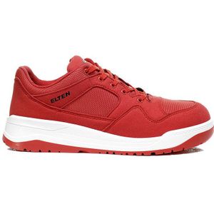 ELTEN MAVERICK Red Low ESD S3 Veiligheidsschoenen voor heren, sportief, lichte sneakers, rood, stalen neus, maat 41