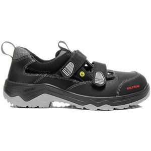 Elten - Laslo ESD S1P - Veiligheidssandaal - Zwart - Rundleder/Textiel/Microvezel
