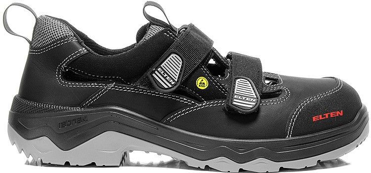 Elten - Laslo ESD S1P - Veiligheidssandaal - Zwart - Rundleder/Textiel/Microvezel