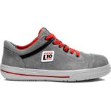 ELTEN Elten Veiligheidsschoenen Vintage Low Esd S3, uniseks, sportief, sneakers, licht, grijs/rood, stalen neus, grijs, 43 EU