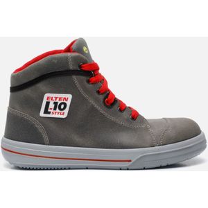 ELTEN VINTAGE Mid ESD S3 veiligheidsschoenen, dames en heren, leer, stalen neus, licht, sportief, grijs, maat: 37