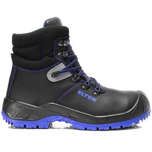 ELTEN Alessio Blue Mid ESD S3 767541 Veiligheidslaarzen voor volwassenen, veiligheidslaarzen, veiligheidsschoenen, veiligheidsschoenen EN ISO 20345 S3 SRC, vorm A zwart (zwart/blauw), EU 39