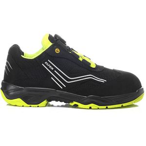 ELTEN Veiligheidsschoenen AMBITION BOA Low ESD S2, heren, leer/textiel, stalen neus, licht, sportief, zwart/geel, maat: 45