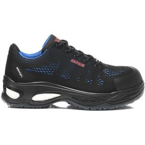 ELTEN Veiligheidsschoenen LOGAN blue Low ESD S1, heren, sportief, licht, zwart/blauw, kunststof neus, maat 41