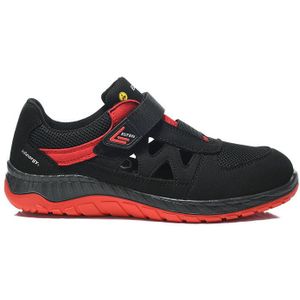 ELTEN Veiligheidsschoenen LONNY rood Easy ESD S1P, dames en heren, textiel, stalen neus, licht, sport, zwart/rood, maat: 36