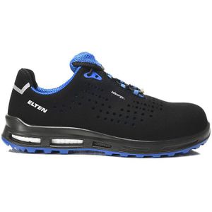 ELTEN Impulse XXT Blue Low ESD S1 veiligheidsschoenen voor dames en heren, textiel, kunststof neus (lichter dan stalen neus), licht, sportief, zwart/blauw, zwart, blauw, 41