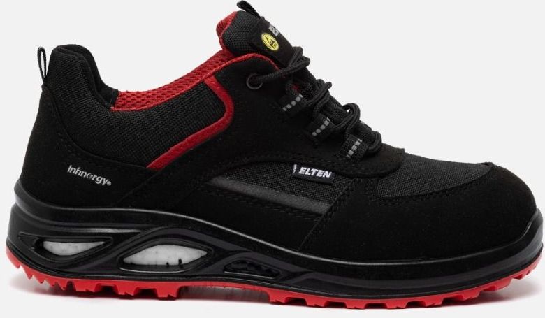 Elten - Hannah XXTL Laag ESD S3 - Zwart/Rood - Ledervrij - Antislip Zool