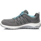 ELTEN Maddie Grey Low ESD S1P veiligheidsschoenen voor dames, sportief, licht, grijs/blauw, stalen neus, smalle pasvorm, grijs/aqua, maat 40 (UK 6,5)