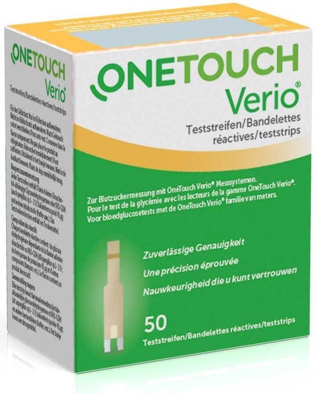 One Touch - Verio - Teststrips - 50 Stuks - Voor Bepaling Glucose in Bloed