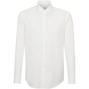 Seidensticker - Regular Fit Overhemd - Wit - Poplin - Strijkvrij