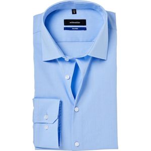 Seidensticker - Shaped Fit Overhemd - Blauw - Strijkvrij - 100% Katoen