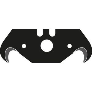 LUTZ BLADES Professionele haakmessen, zwart, 18 mm, 0,5 mm dik, 10 extra scherpe, nauwkeurige reservemessen voor snij- en tapijtmessen, voor tapijt, lederwerk, nat behang, foliemes