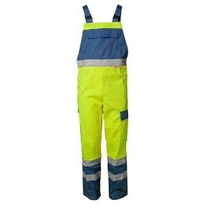Planam Tuinbroek Major Protect, maat 62, waarschuwingsgeel/korenblauw/meerkleurig, 5232062