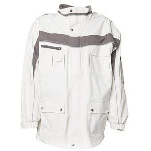 Planam all-weather jas ""Plaline"" maat M in zuiver wit/zink, meerkleurig, 2573048