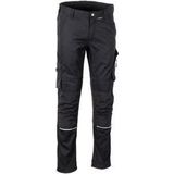 Planam Heren Cargo Norit herenbroek met tailleband, zwart/zwart, 27