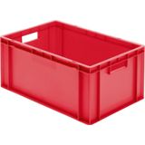 LA-KA-PE Transportstapelbak | L600xB400xH270mm | rood PP handgreepopening | zijwanden gesloten | 1 stuk - TK600/270-0 ROT TK600/270-0 ROT