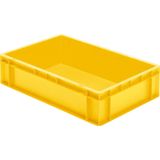 Stapelbak van euroformaat, wanden en bodem dicht, l x b x h = 600 x 400 x 145 mm, geel, VE = 5 stuks