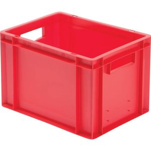 Stapelbak van euroformaat, wanden en bodem dicht, l x b x h = 400 x 300 x 270 mm, rood, VE = 5 stuks