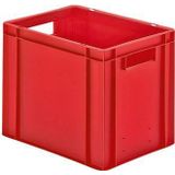 LA-KA-PE Transportstapelbak | L400xB300xH320mm | rood PP handgreepopening | zijwanden gesloten | 1 stuk - TK400/320-0 ROT TK400/320-0 ROT