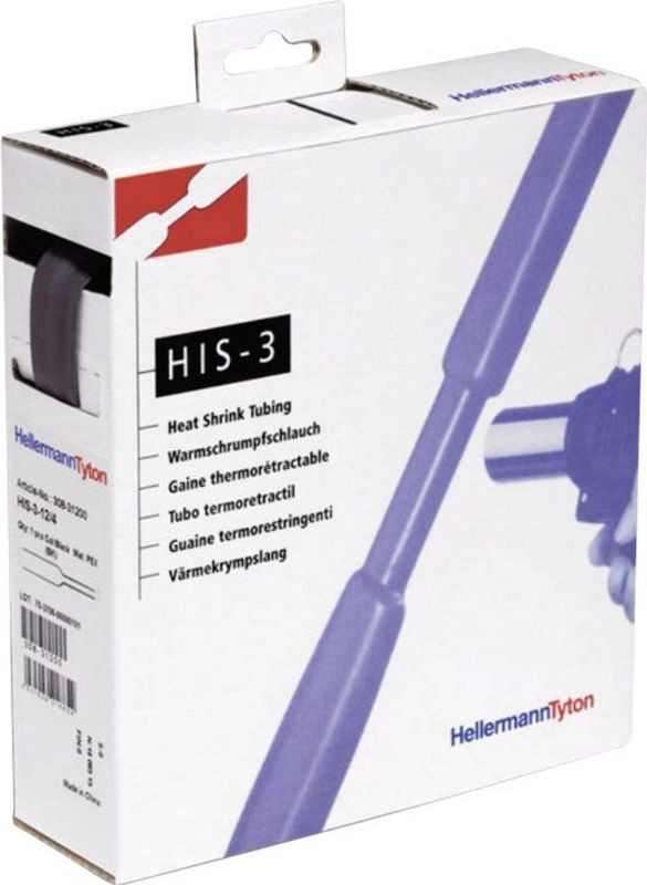 HellermannTyton 308-30150 Krimpkous zonder lijm Zwart 1.50 mm 0.50 mm Krimpverhouding:3:1 10 m