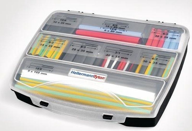 HellermannTyton - 380-03005 - Krimpkous zonder Lijm - Zwart - Blauw - Wit - Groen - Geel - Krimpverhouding 3:1