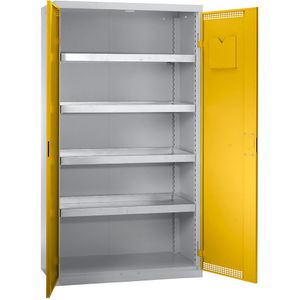 Stumpf Umweltschrank BP-4 lichtgrau / signalgelb + 4 Auffangwannen durchgehend - 7598062